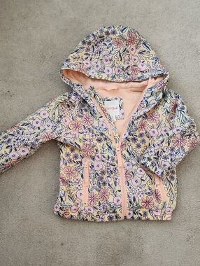 Cat & Jack Pastel Floral Hooded Jacket - Pink, Purple, Yellow